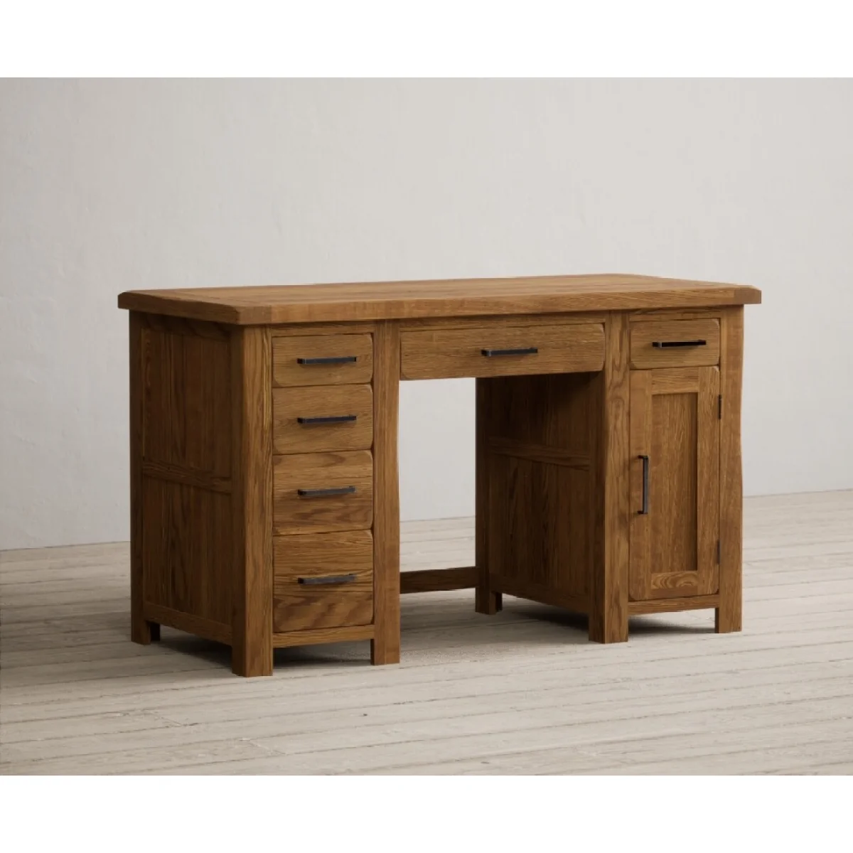 Harrogate Rustic Solid Oak Computer Desk – image 5