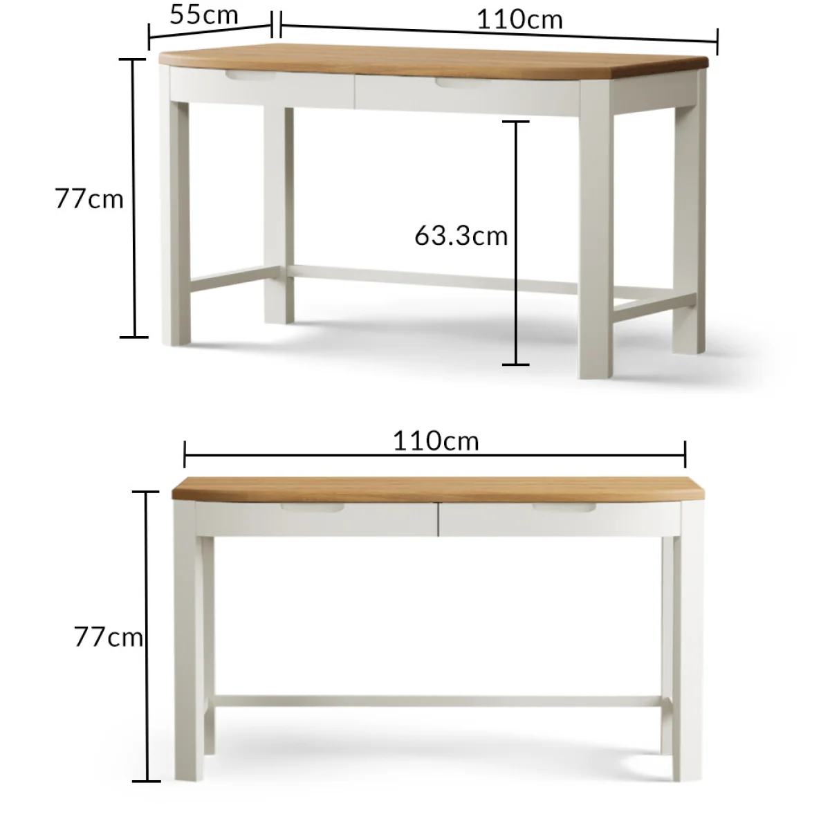 Bradwell Oak and Signal White Painted Compact Desk – image 8