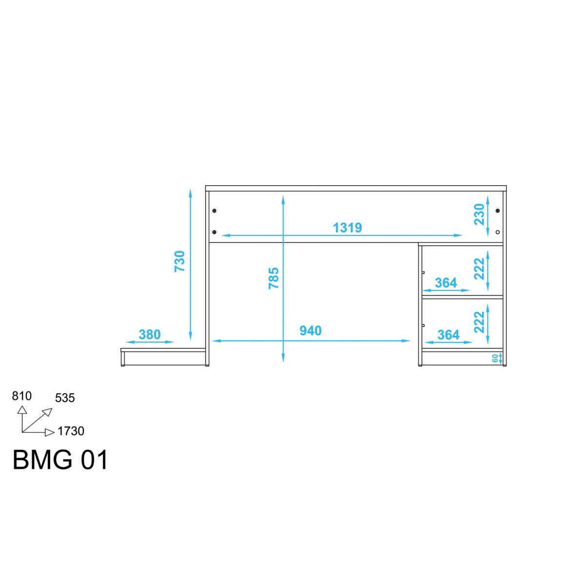 Black Gamer Desk with Storage Cabinet – 173cm – image 7
