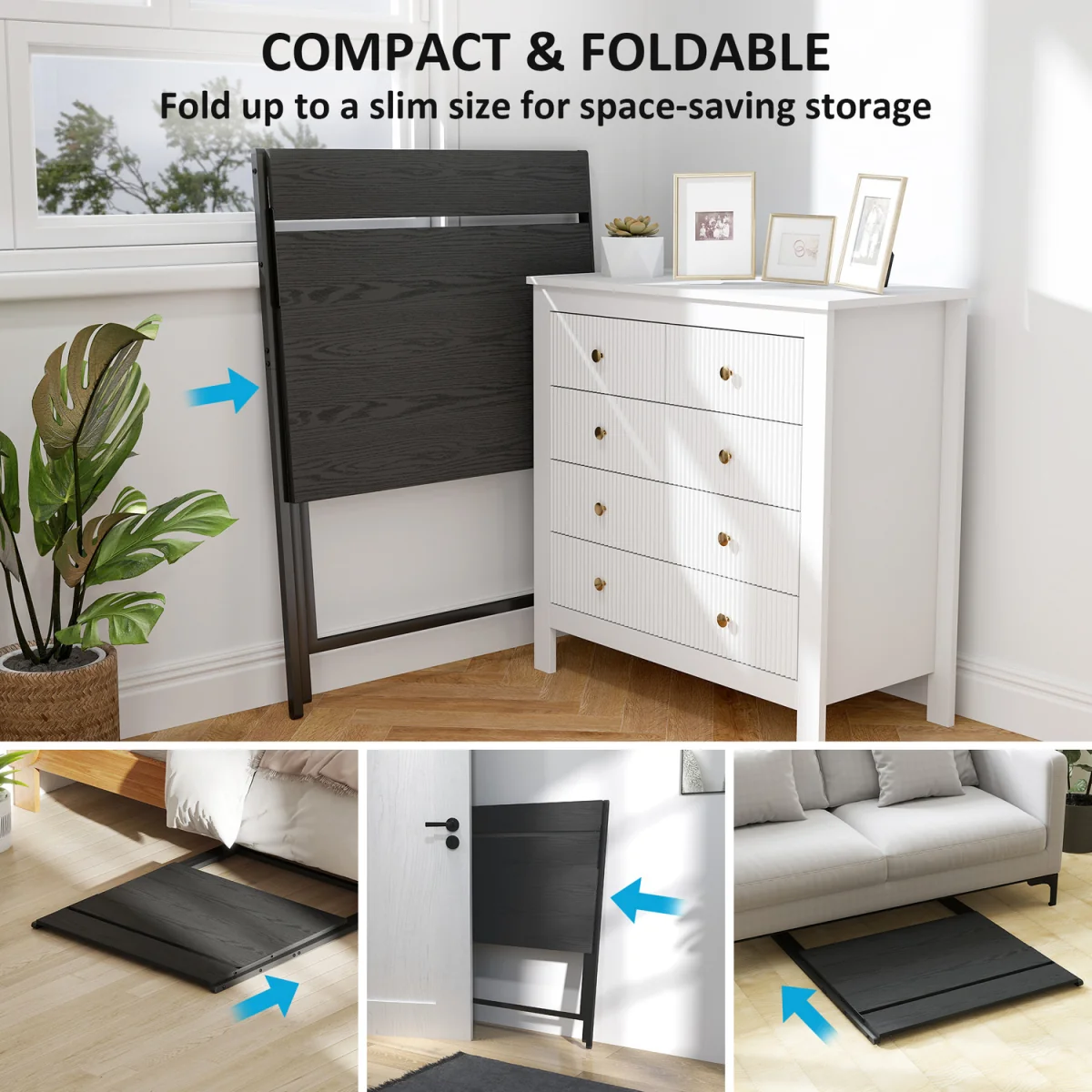 HOMCOM Folding Computer Table - Black / 81.5cm – image 7