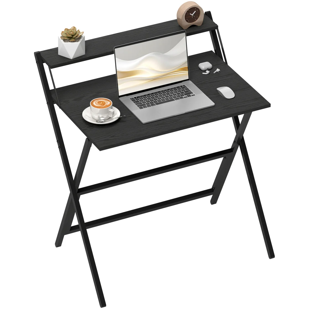 HOMCOM Folding Computer Table - Black / 81.5cm – image 9