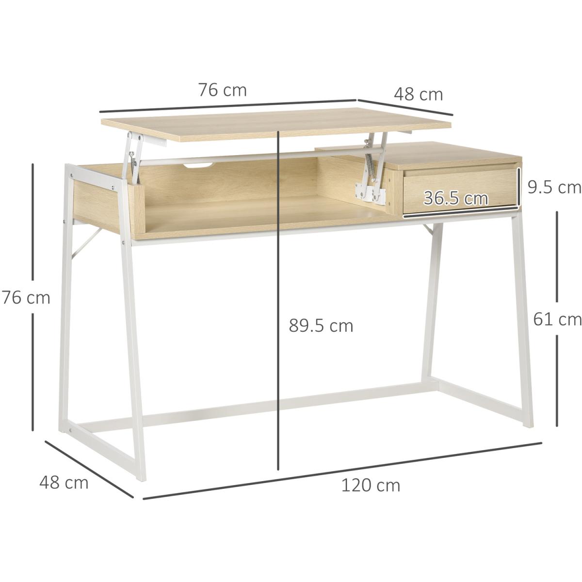 Compact Computer Desk Workstation for Modern Office - Natural wood – image 3