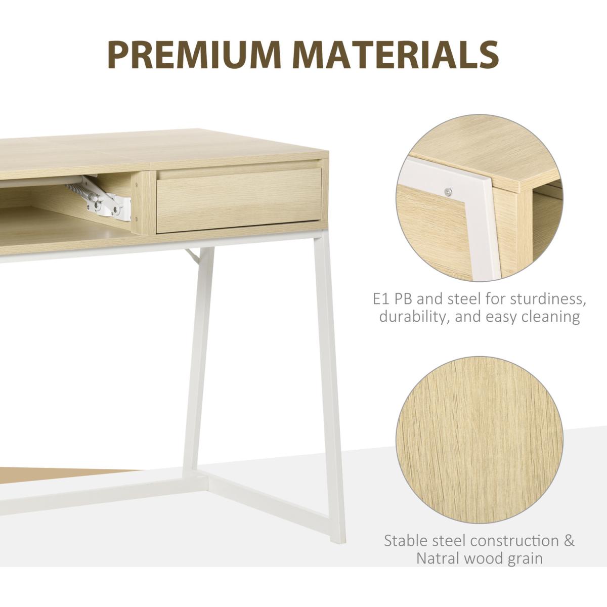 Compact Computer Desk Workstation for Modern Office - Natural wood – image 4