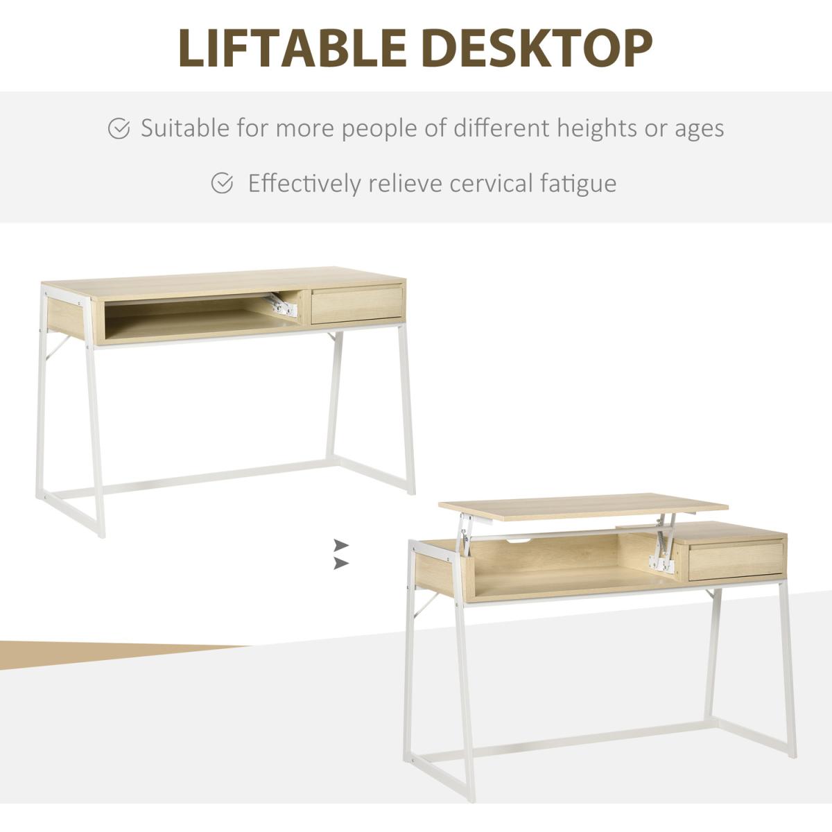Compact Computer Desk Workstation for Modern Office - Natural wood – image 6