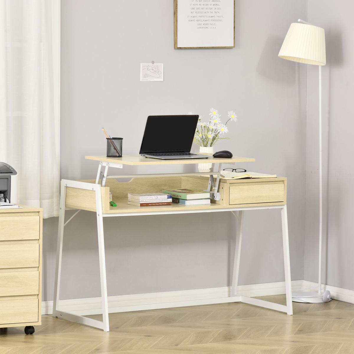 Compact Computer Desk Workstation for Modern Office - Natural wood – image 9
