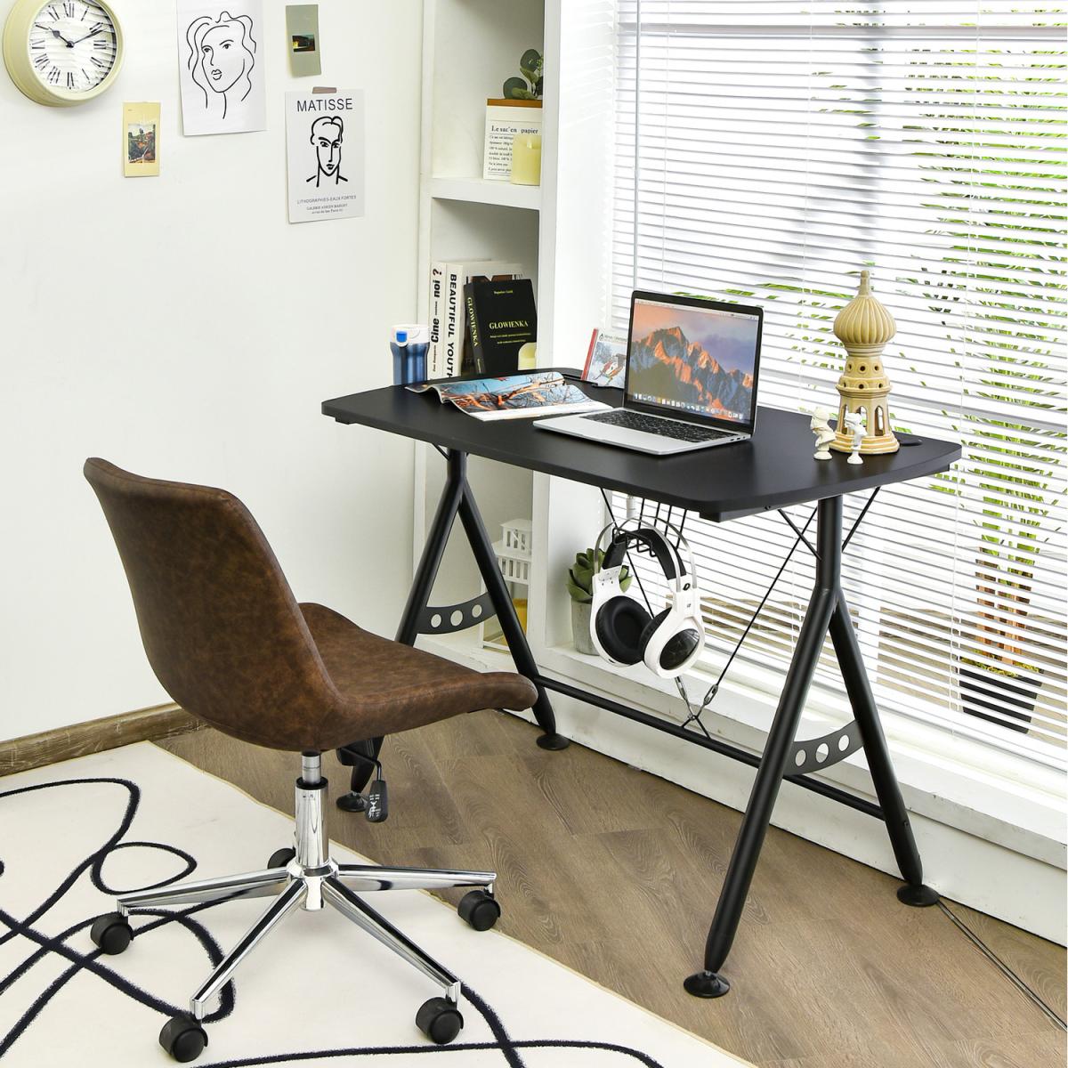 Costway Y-shaped Gaming Computer Desk - Black – image 4