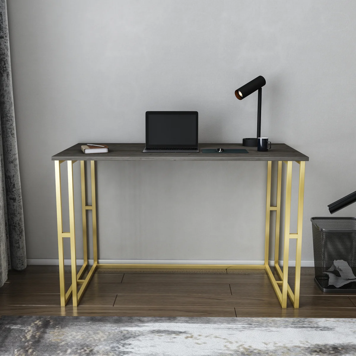Kane Study Desk - Gold and Wenge