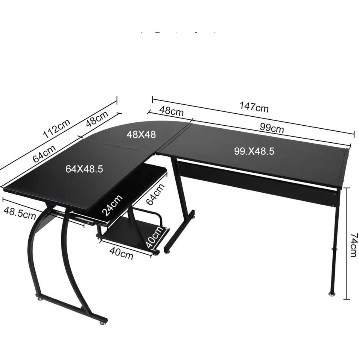OUNUO Corner L-Shaped Wooden Computer Office Desk  - Black – image 5