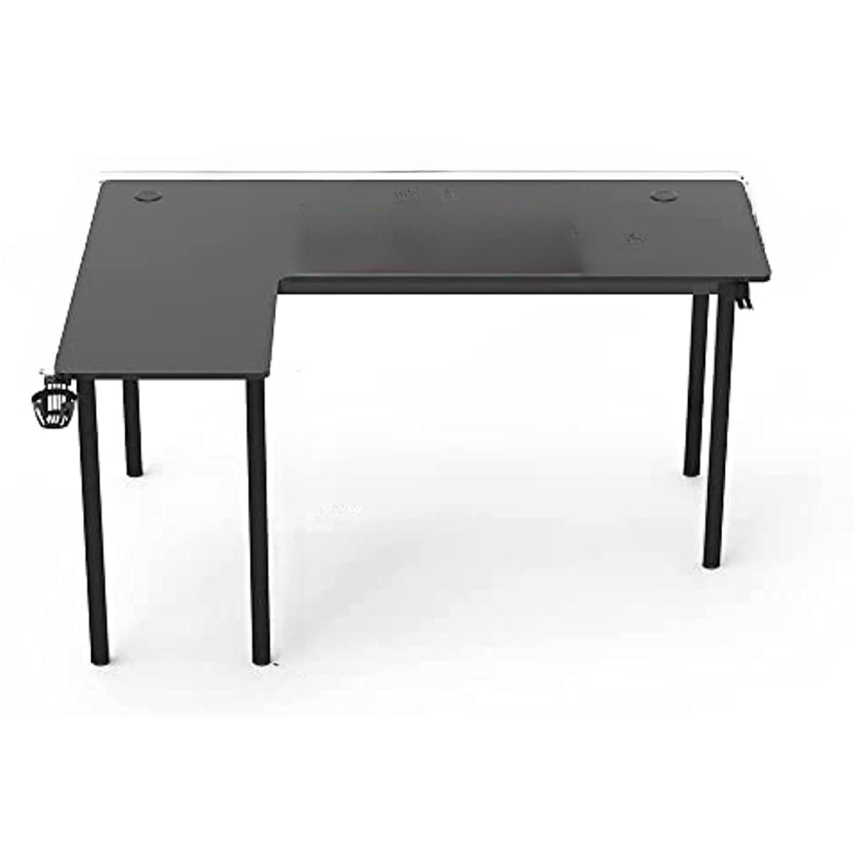 L shaped 155cm Corner Gaming Desk Large Carbon Fiber Desktop Surface - Black – image 8