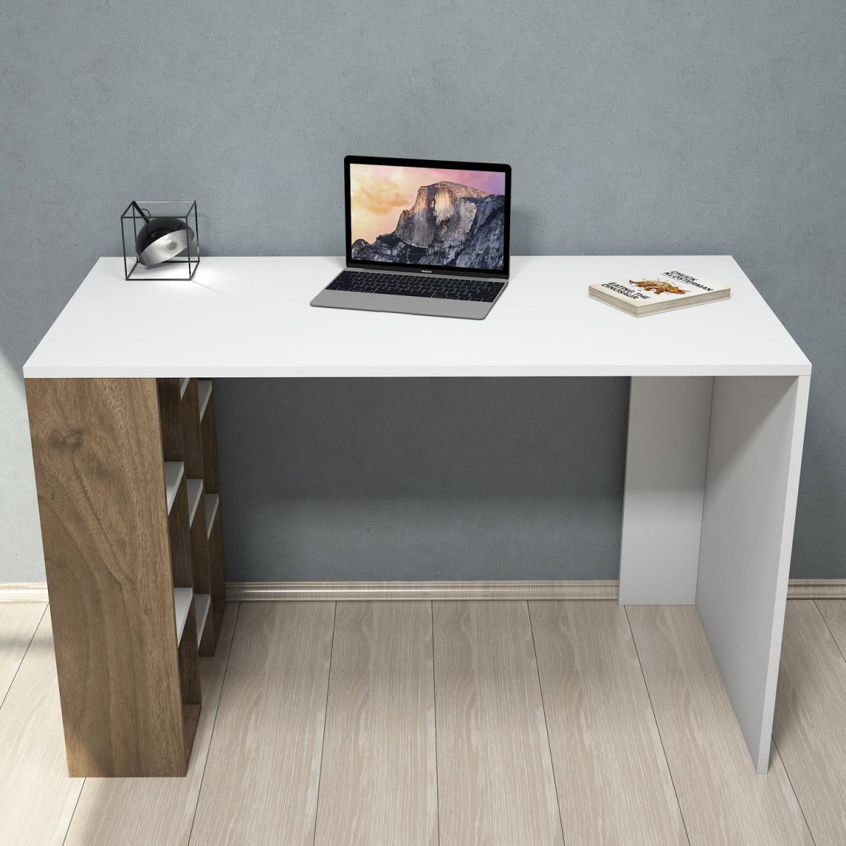 Inci White and Walnut Computer Desk - White and Walnut – image 3