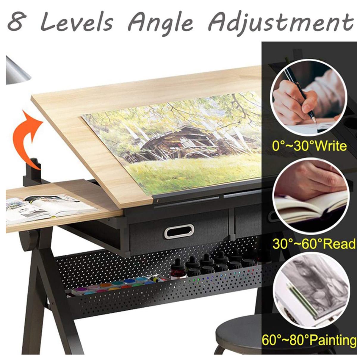 Dripex Adjustable Drawing Desk with Tiltable Tabletop – image 6