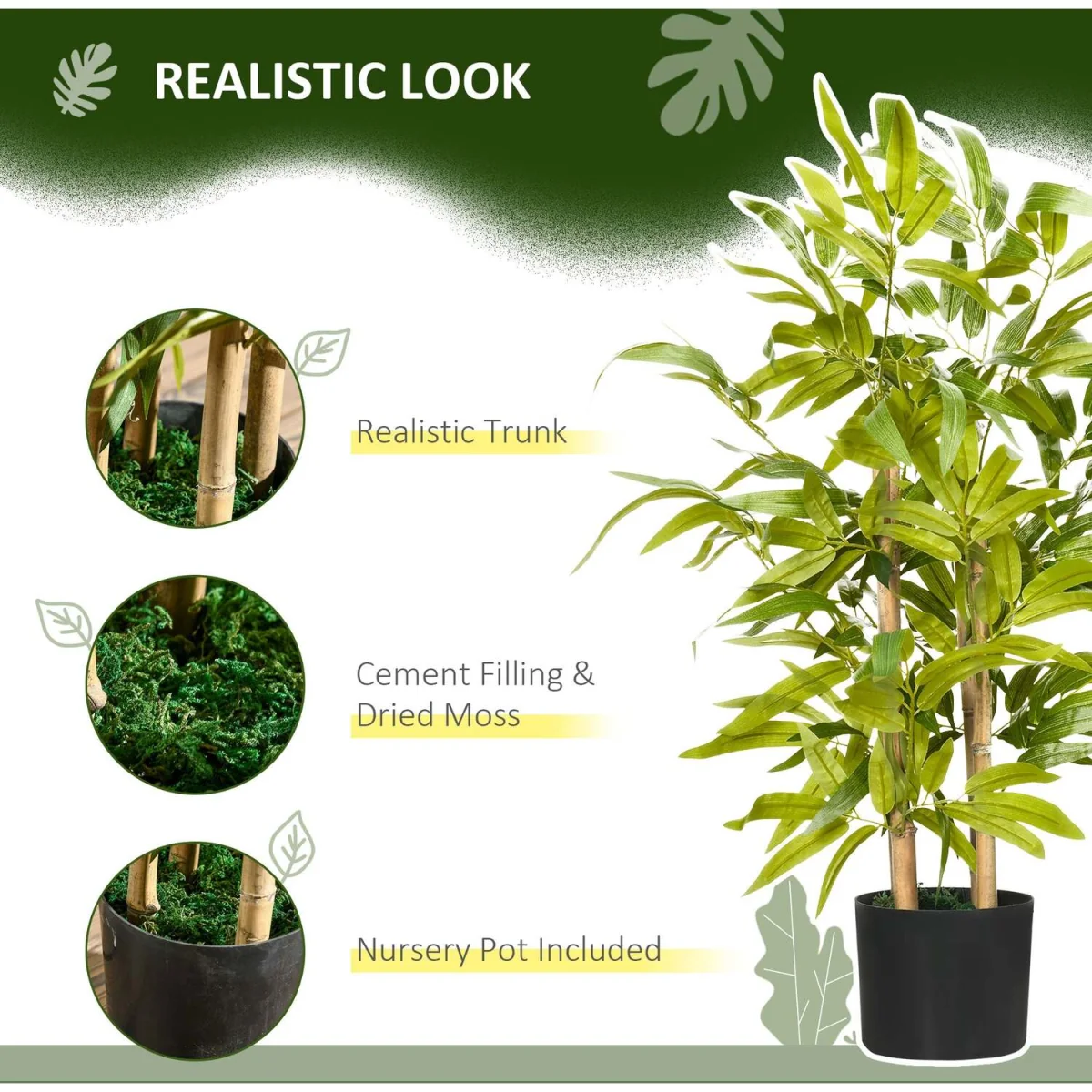 Diso Set of 2 Artificial Bamboo Desk Plants in Pots, 60cm – image 4
