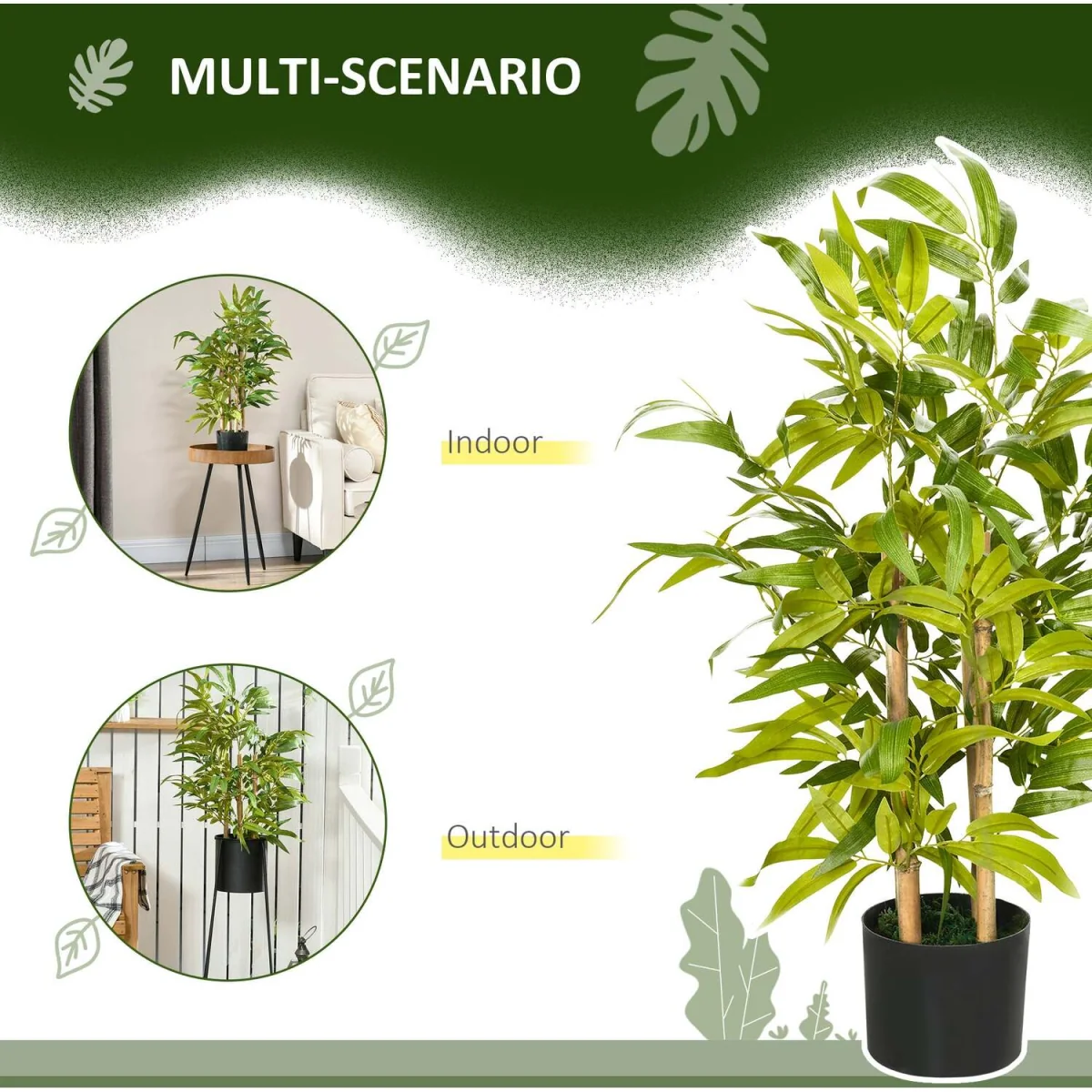 Diso Set of 2 Artificial Bamboo Desk Plants in Pots, 60cm – image 5