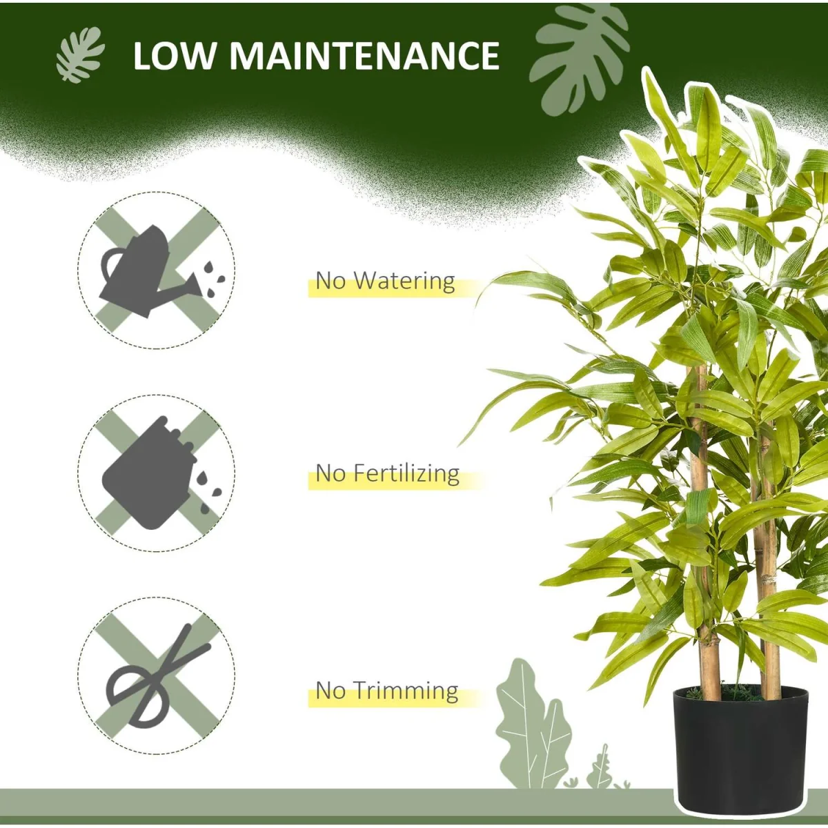 Diso Set of 2 Artificial Bamboo Desk Plants in Pots, 60cm – image 6