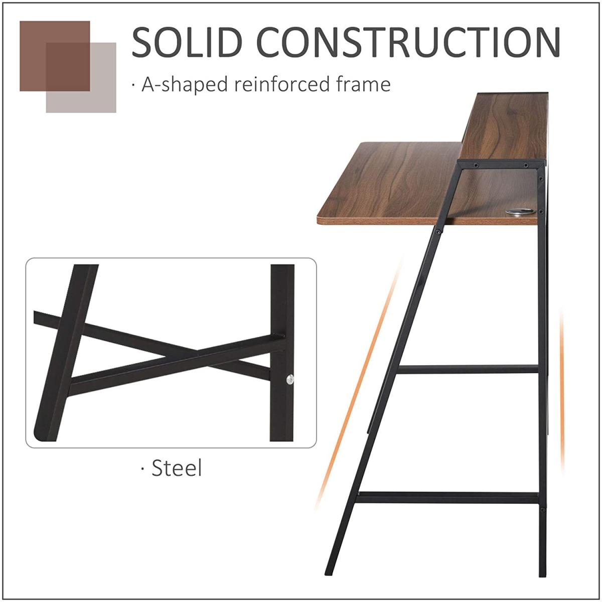 Home Office Laptop Workstation - Black and Walnut Tone – image 3