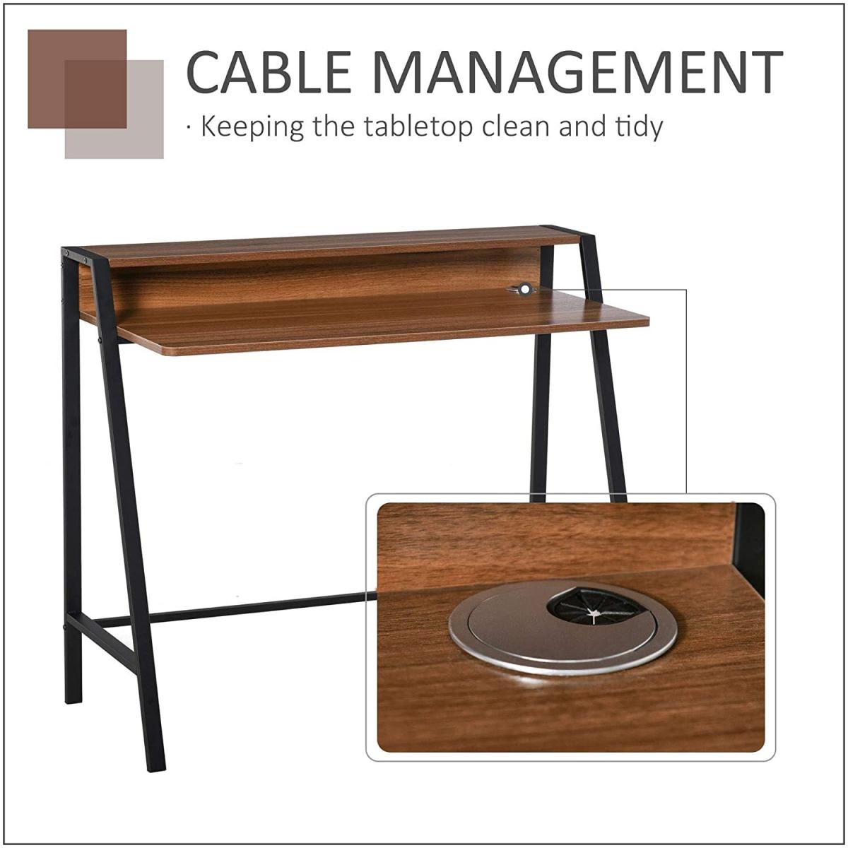Home Office Laptop Workstation - Black and Walnut Tone – image 7