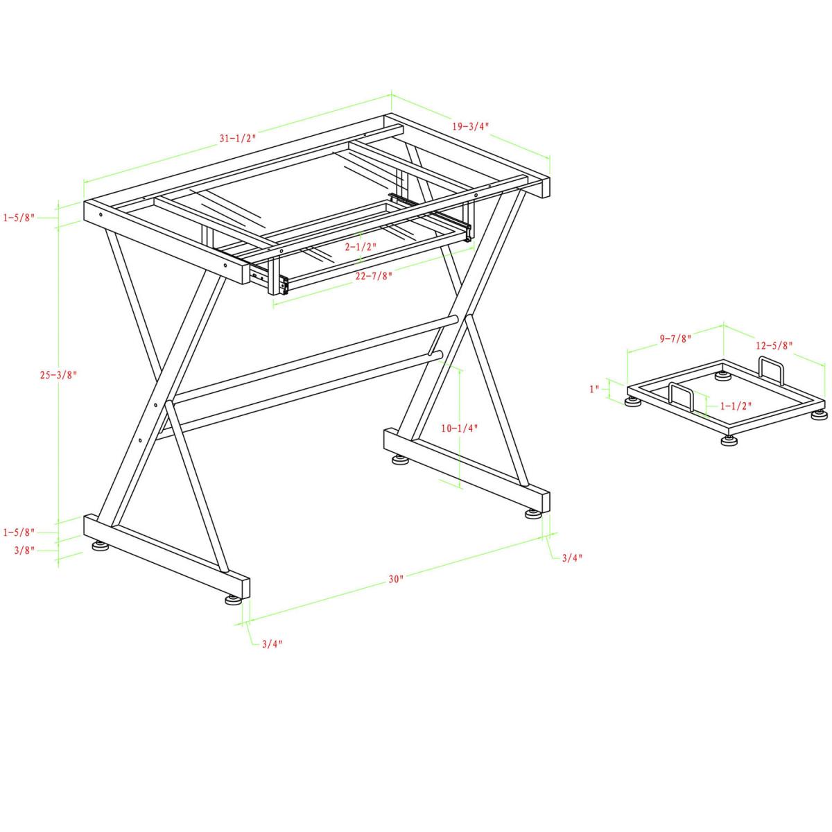 Barton Computer Desk - Silver – image 5