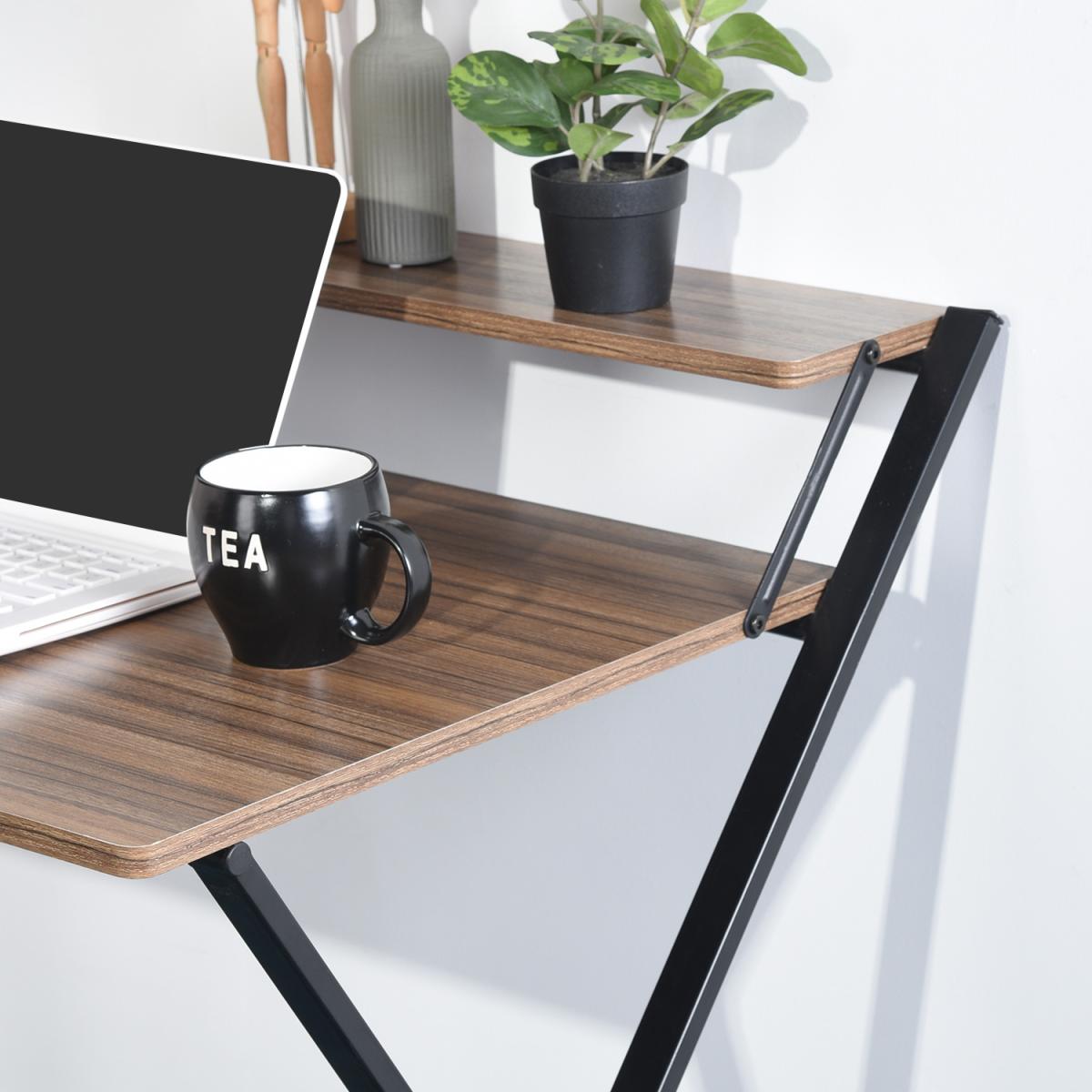 Megan Folding Office Computer Desk - Brown – image 4