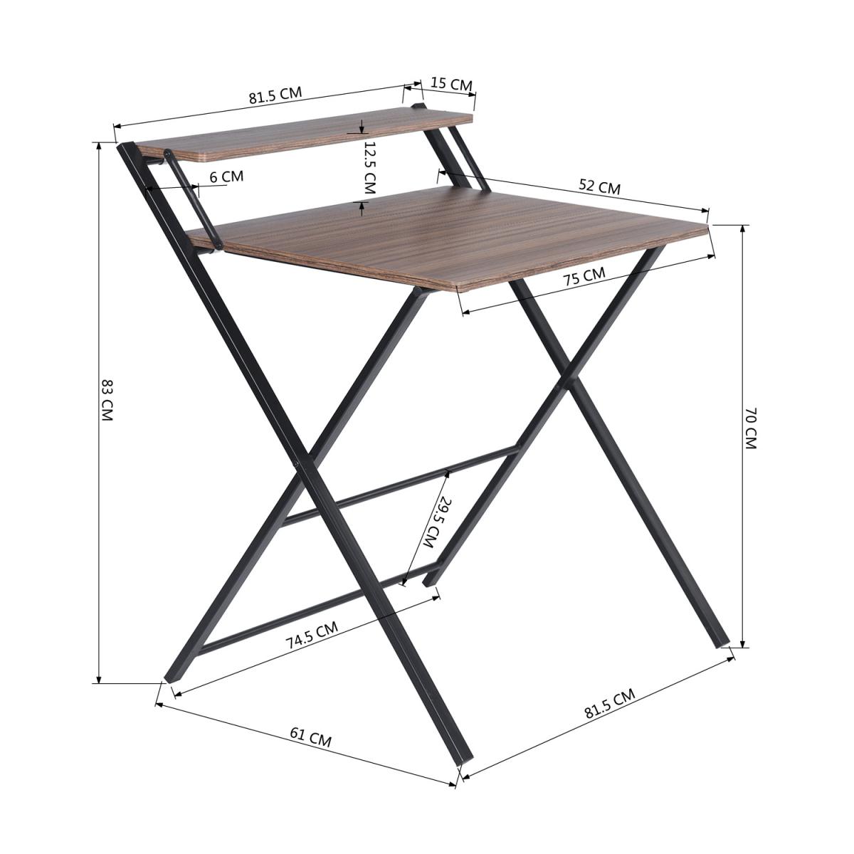 Megan Folding Office Computer Desk - Brown – image 6