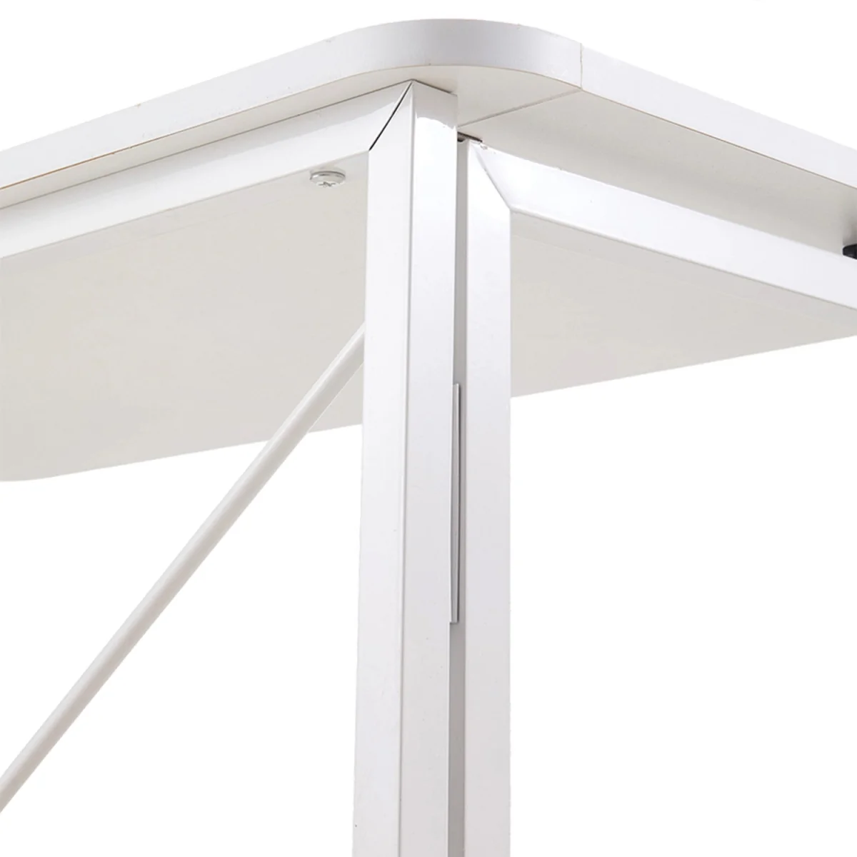 Folding Office Desk with Lockable Castors - White – image 7