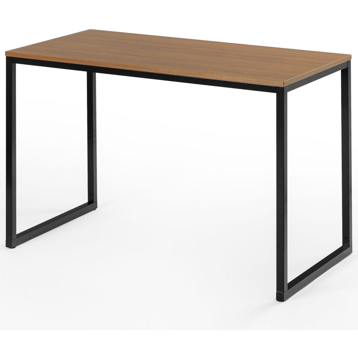 Vallon Wood  Black Metal Industrial Style Home Office Desk - Espresso & Black Metal – image 3