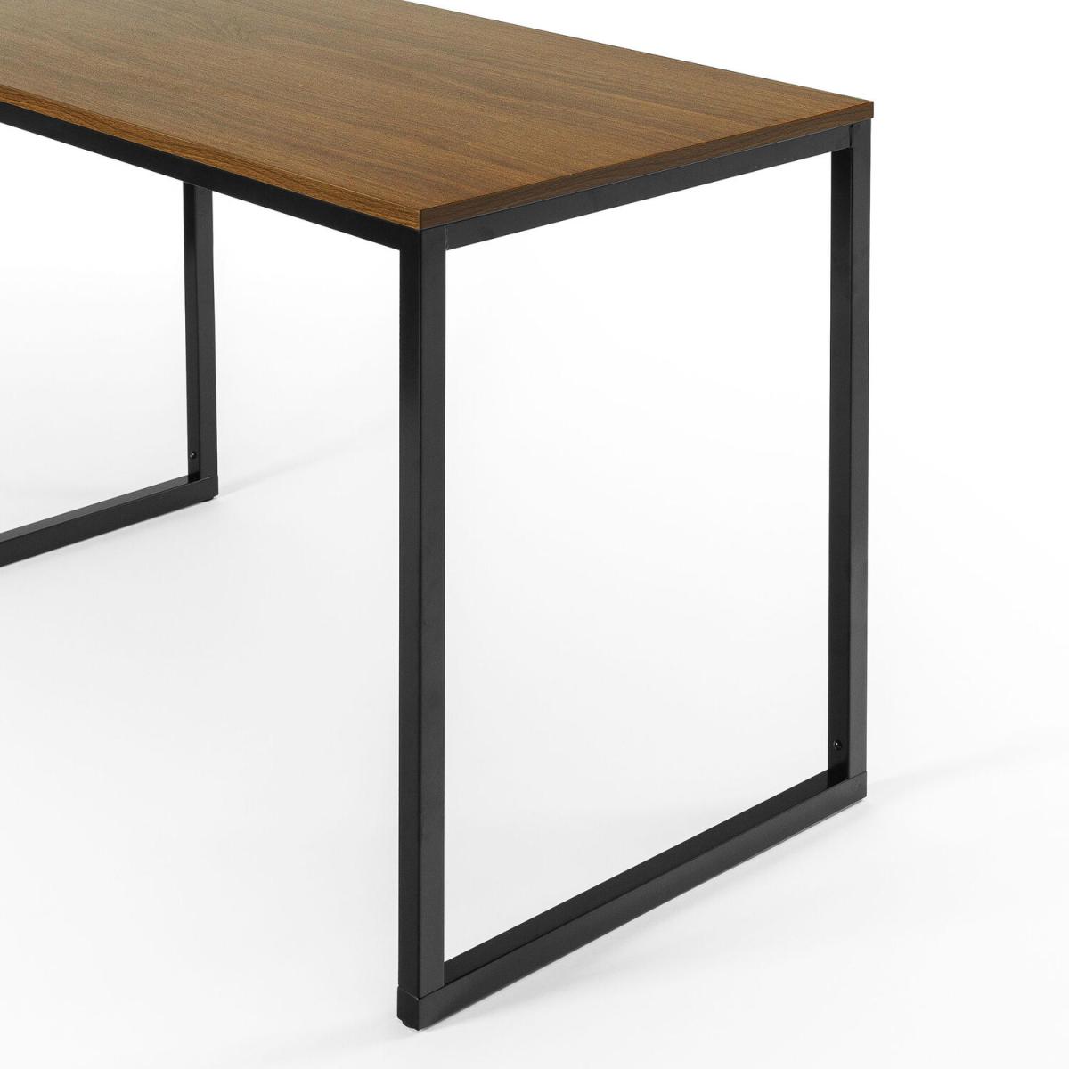 Vallon Wood  Black Metal Industrial Style Home Office Desk - Espresso & Black Metal – image 4