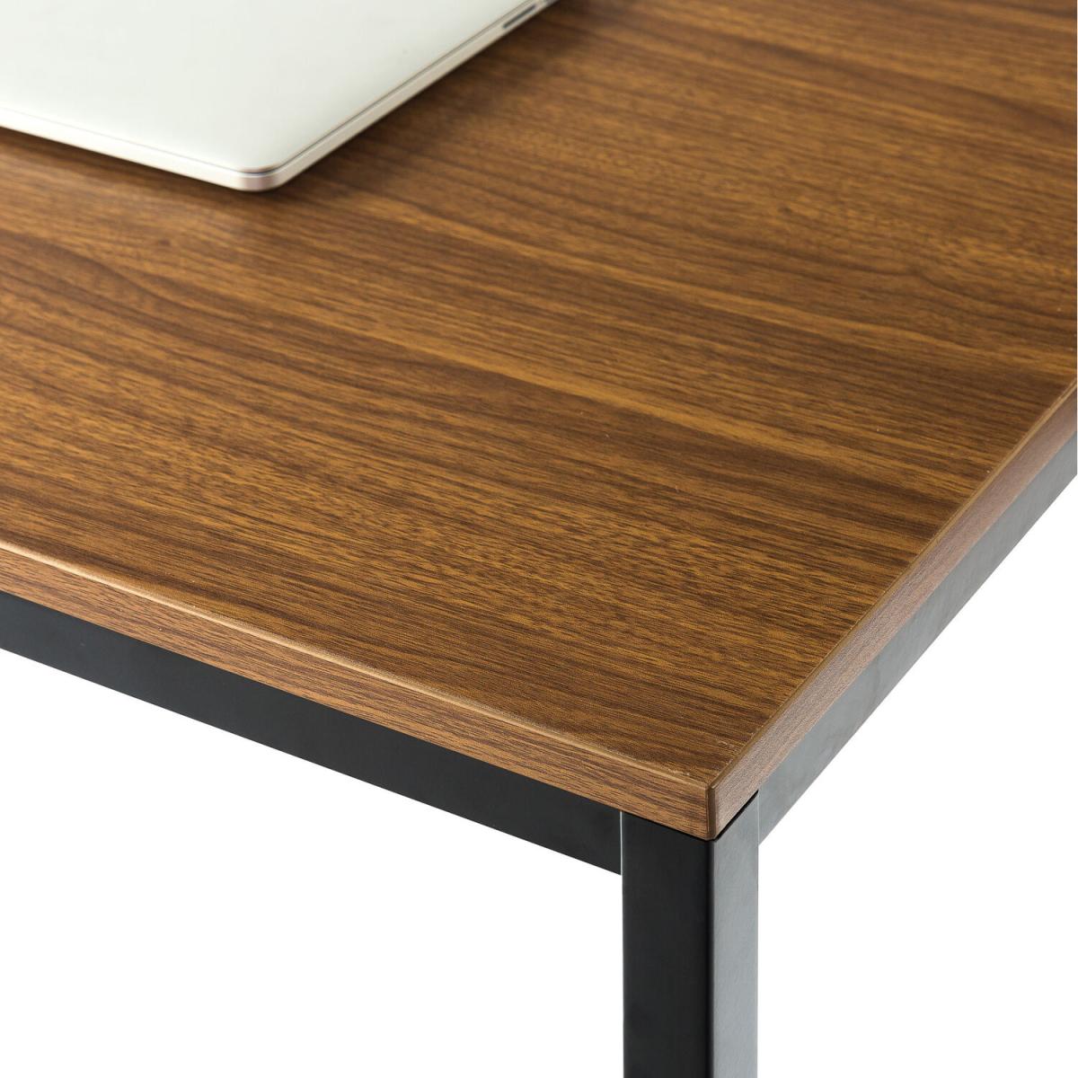 Vallon Wood  Black Metal Industrial Style Home Office Desk - Espresso & Black Metal – image 5
