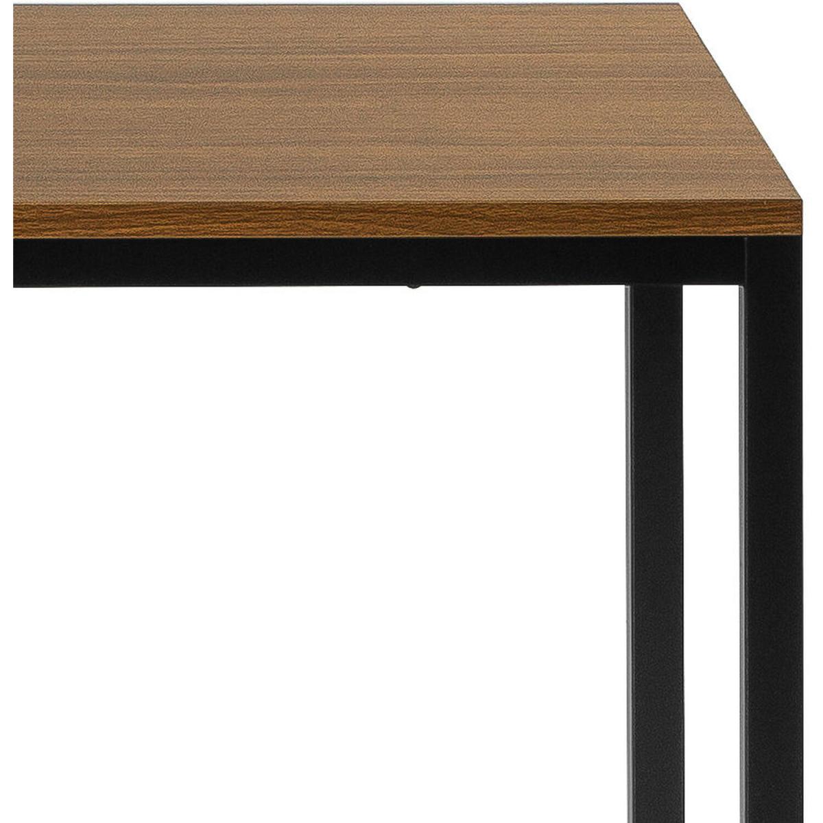 Vallon Wood  Black Metal Industrial Style Home Office Desk - Espresso & Black Metal – image 7