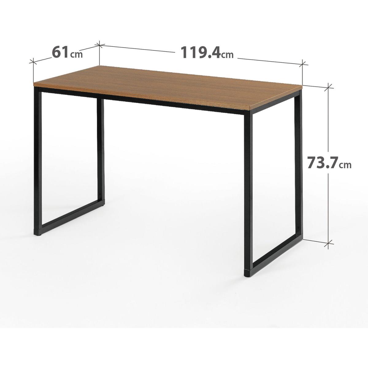 Vallon Wood  Black Metal Industrial Style Home Office Desk - Espresso & Black Metal – image 9