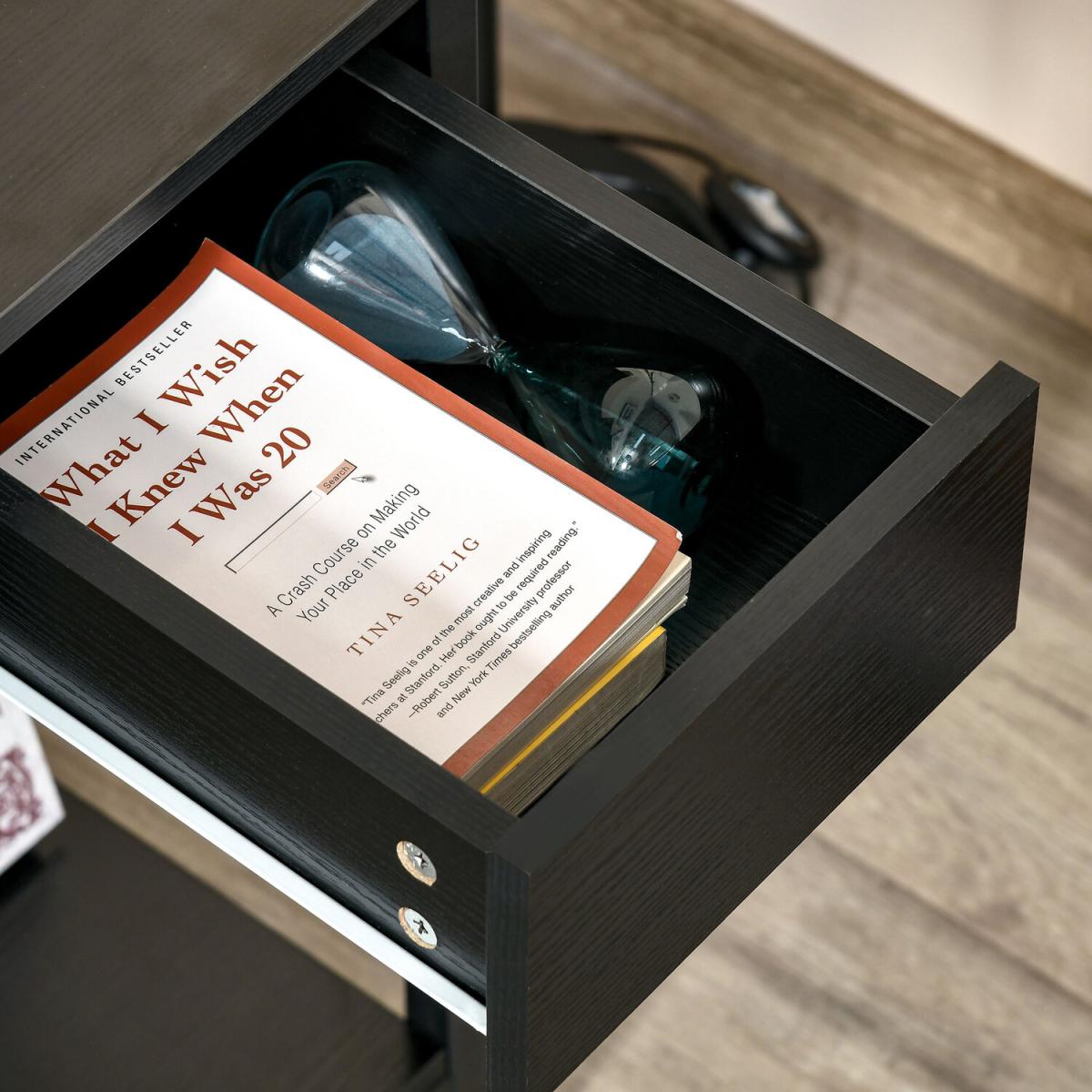 Computer Desk with CPU Stand and Storage Drawer - Rustic Brown & Black – image 5