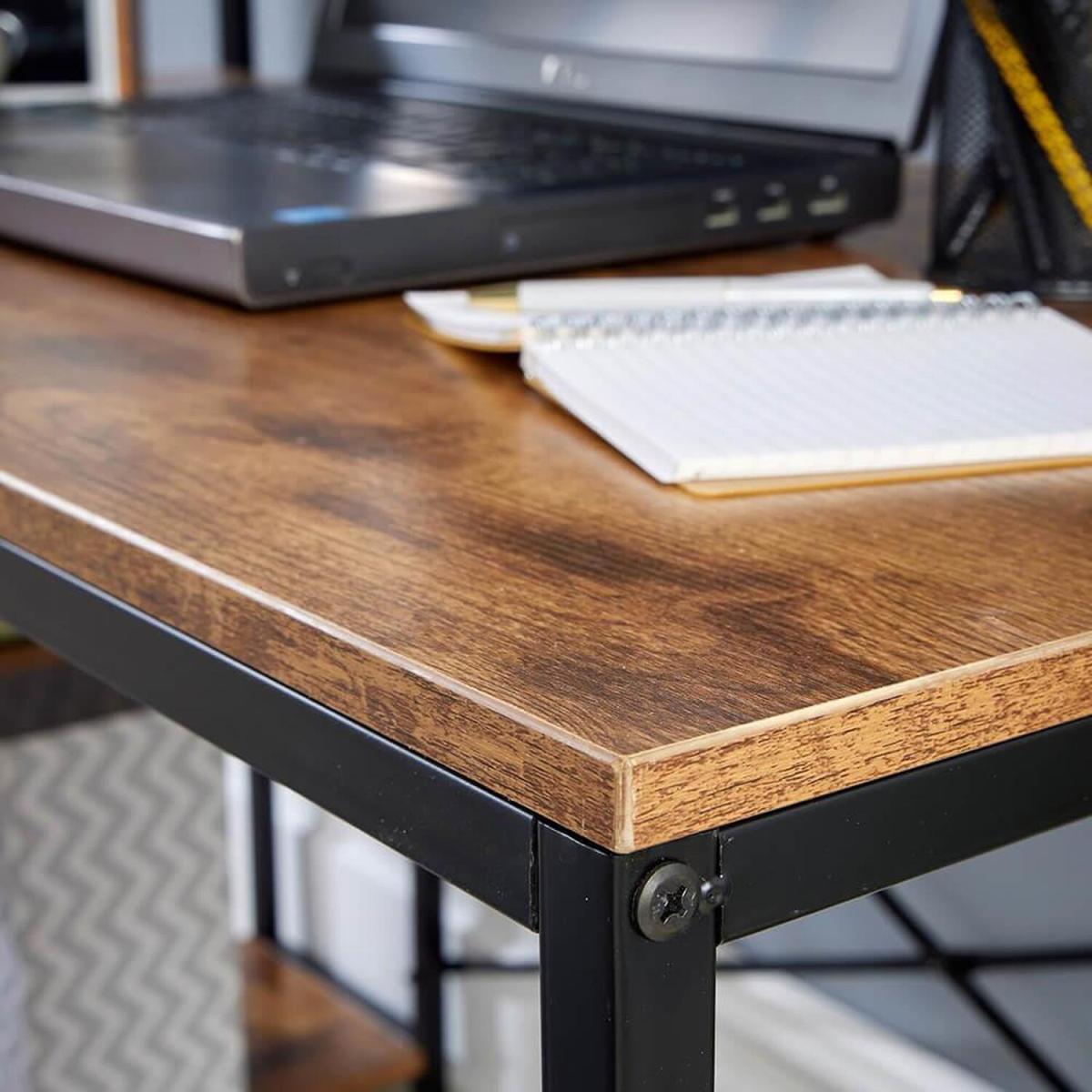 Urban Industrial 4 Shelf Computer Desk - Rustic – image 3