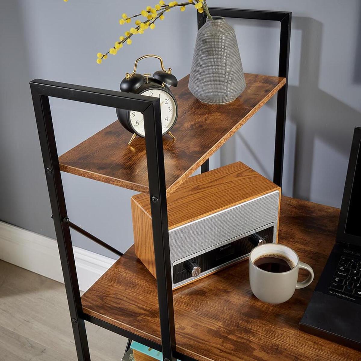 Urban Industrial 4 Shelf Computer Desk - Rustic – image 7