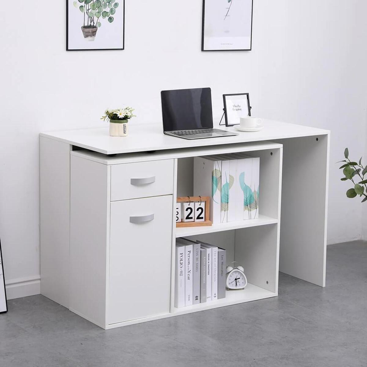 Hudson L-Shaped Adjustable Computer Desk - White – image 2