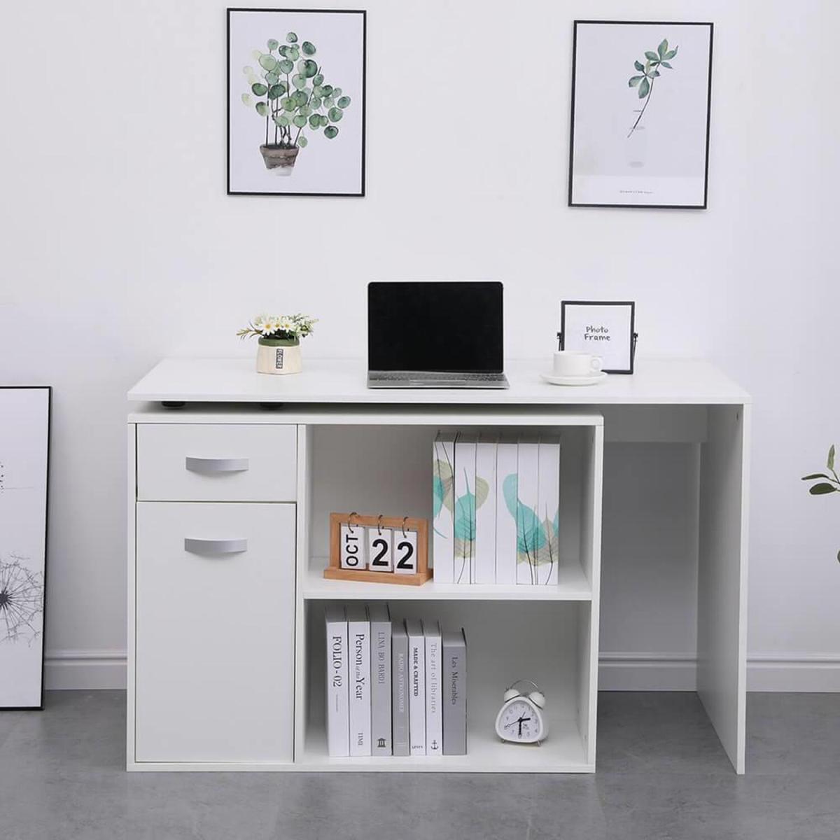 Hudson L-Shaped Adjustable Computer Desk - White – image 3