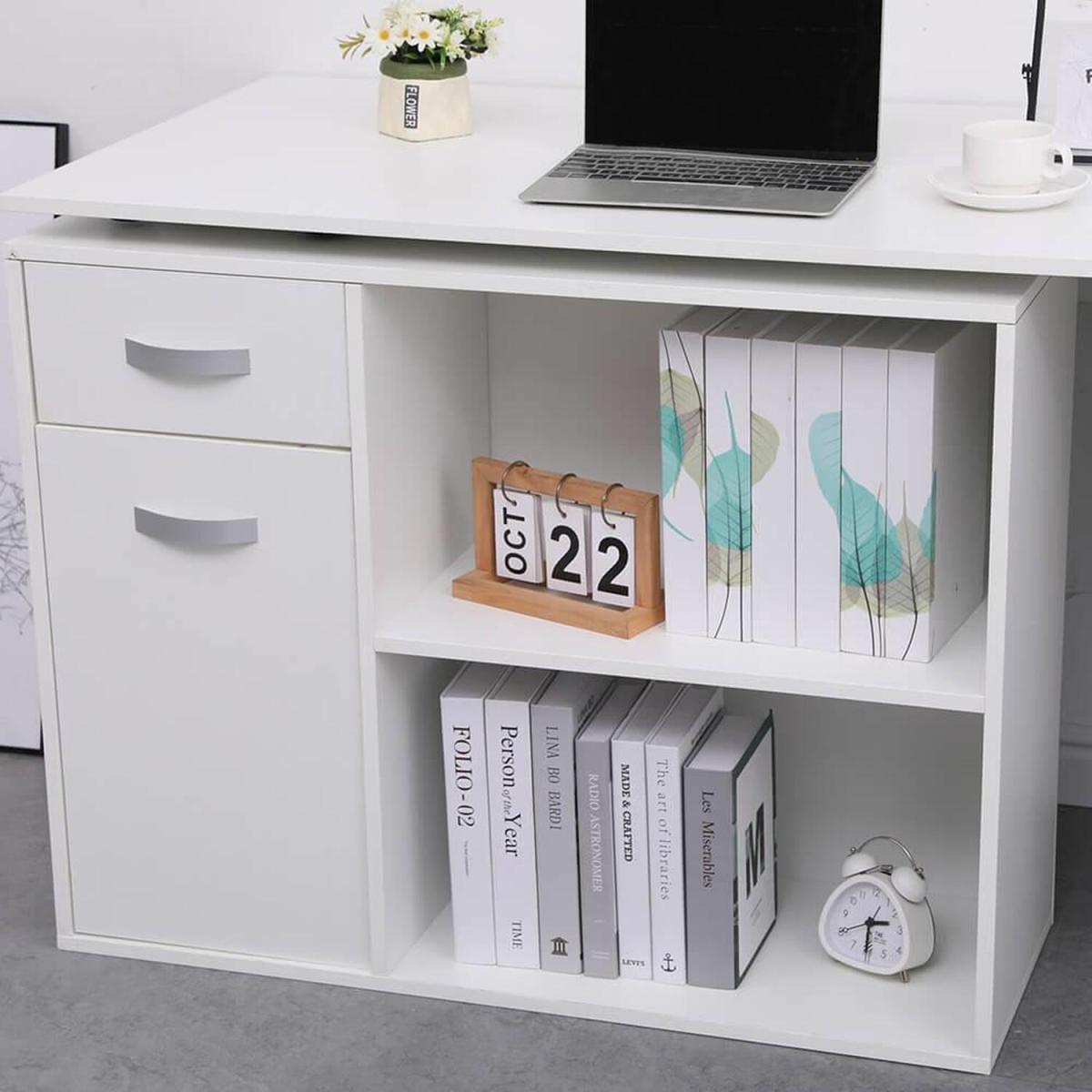 Hudson L-Shaped Adjustable Computer Desk - White – image 5