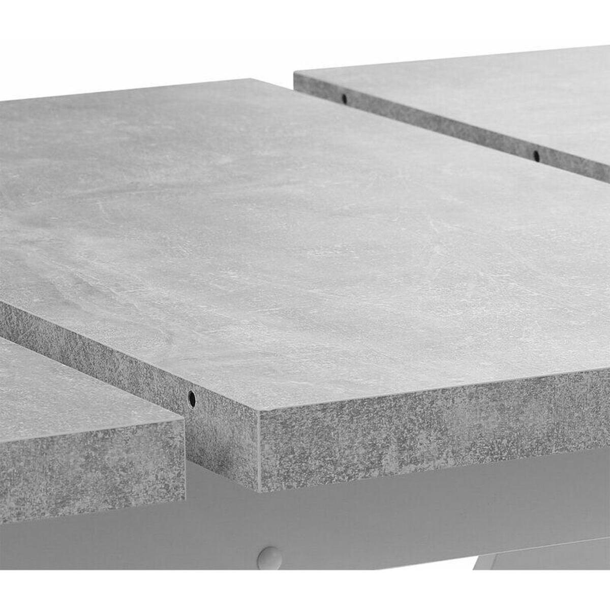 Extendable Dining Kitchen Table Desk Seater - White & Concrete Grey – image 4