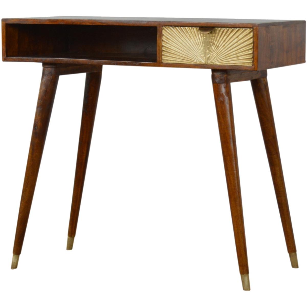 Sunrise Gold Carved Writing Desk With 1 Drawer - Brown – image 2