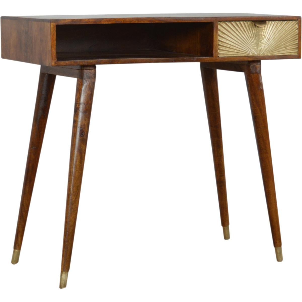 Sunrise Gold Carved Writing Desk With 1 Drawer - Brown – image 3