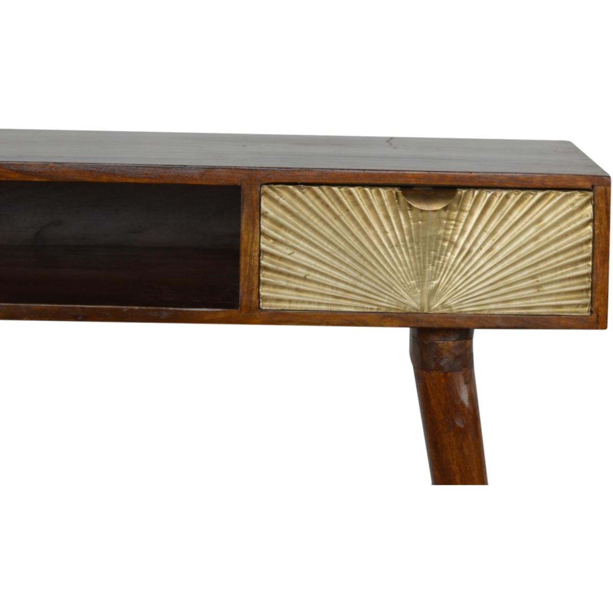 Sunrise Gold Carved Writing Desk With 1 Drawer - Brown – image 4