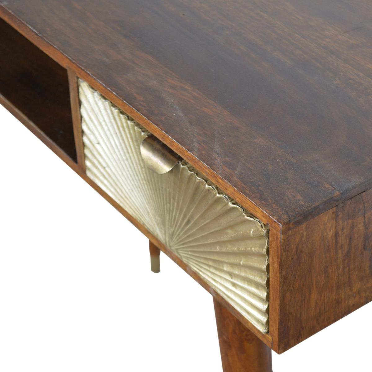 Sunrise Gold Carved Writing Desk With 1 Drawer - Brown – image 5
