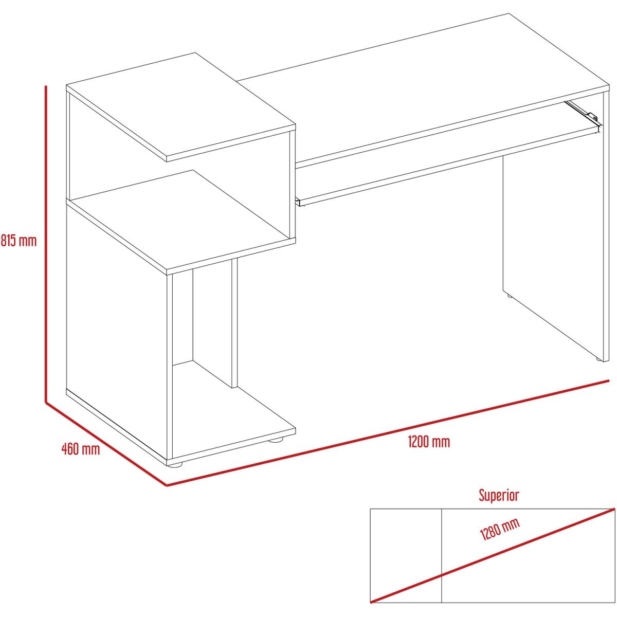 Brooklyn desk with low shelving unit on left side - Brown – image 6