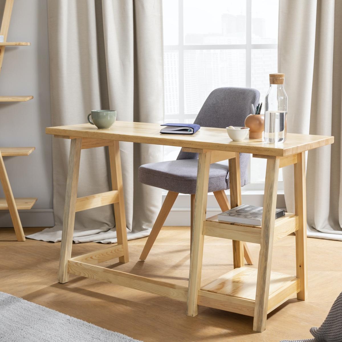 Perla Oak Computer Desk - Oak – image 3