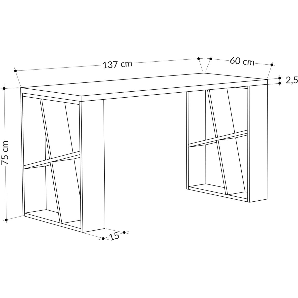 Honey Modern Desk With Bookshelf Legs - Anthracite Grey – image 2