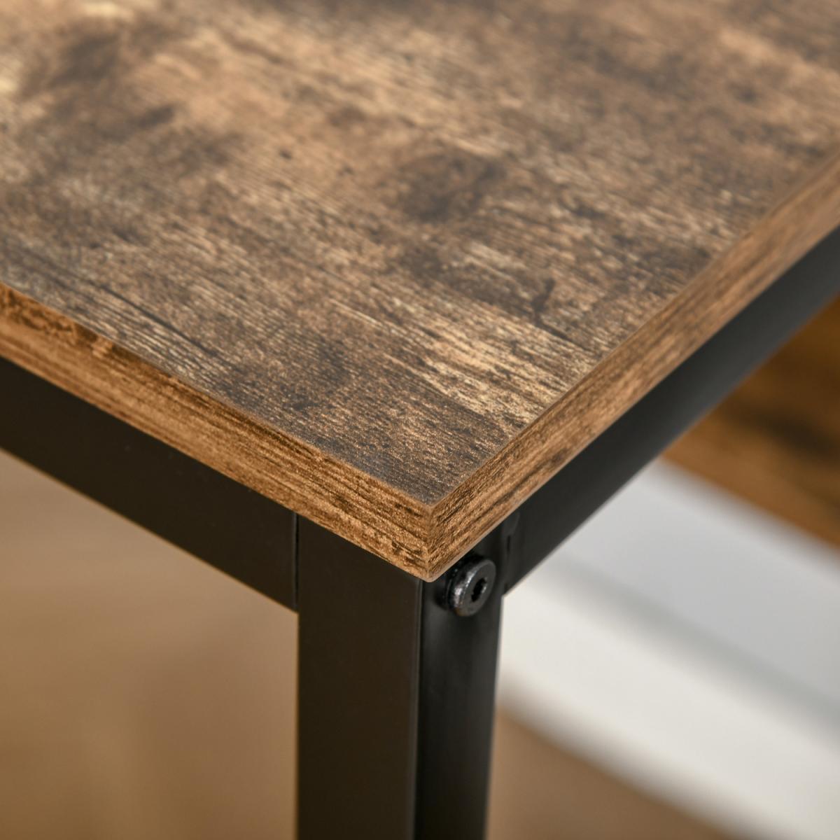 Computer Desk with 4 Storage Shelves - Rustic Brown – image 7