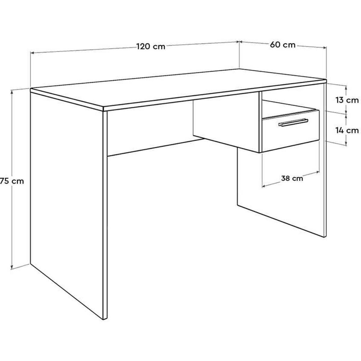 Modern Office Desk with Lockable Drawer - Matt White – image 2