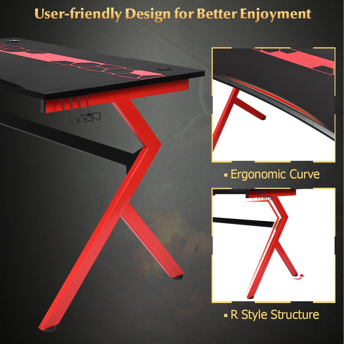 Costway R-Shaped Carbon Fiber Computer - Black – image 2