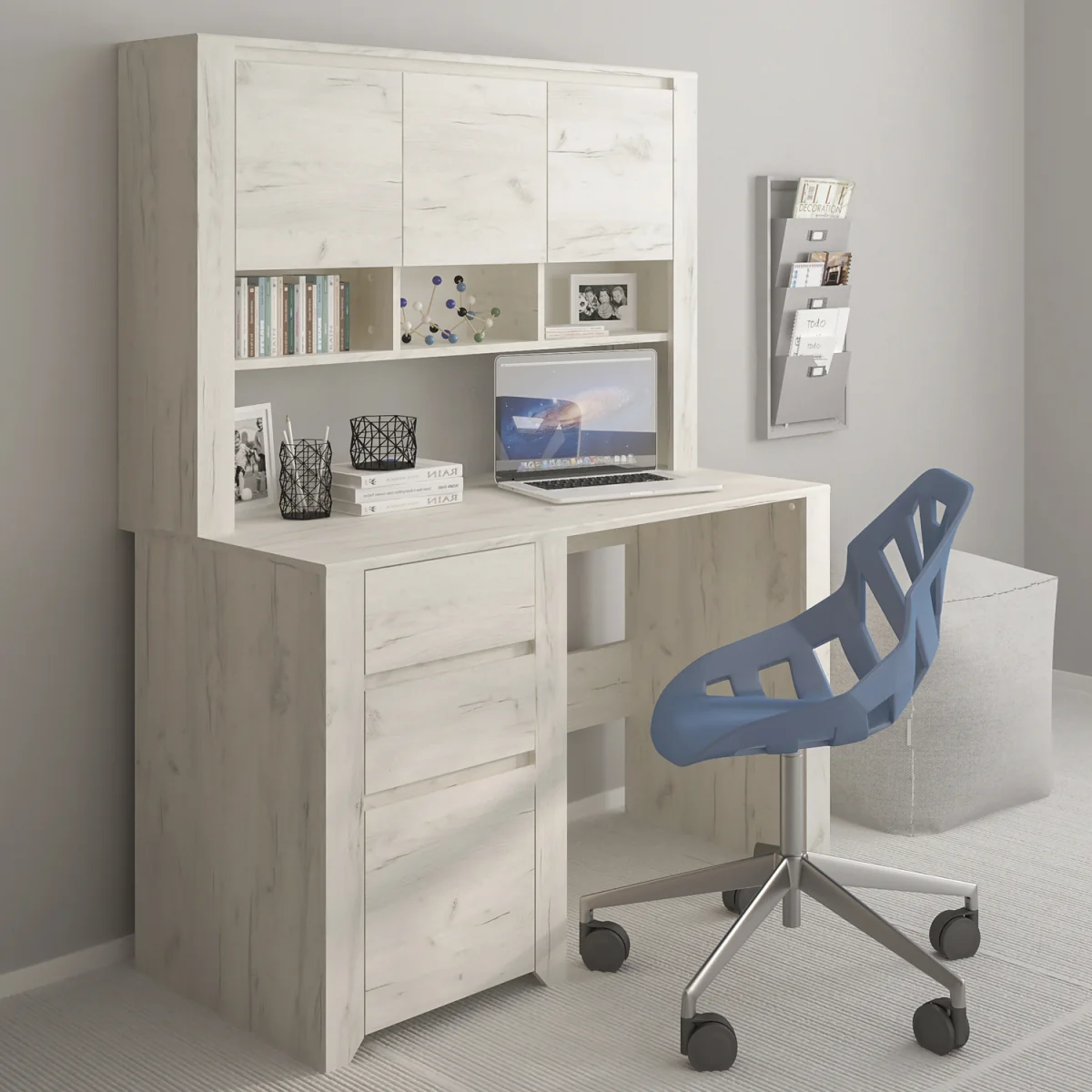 Angel 3 Drawer Desk - White – image 2