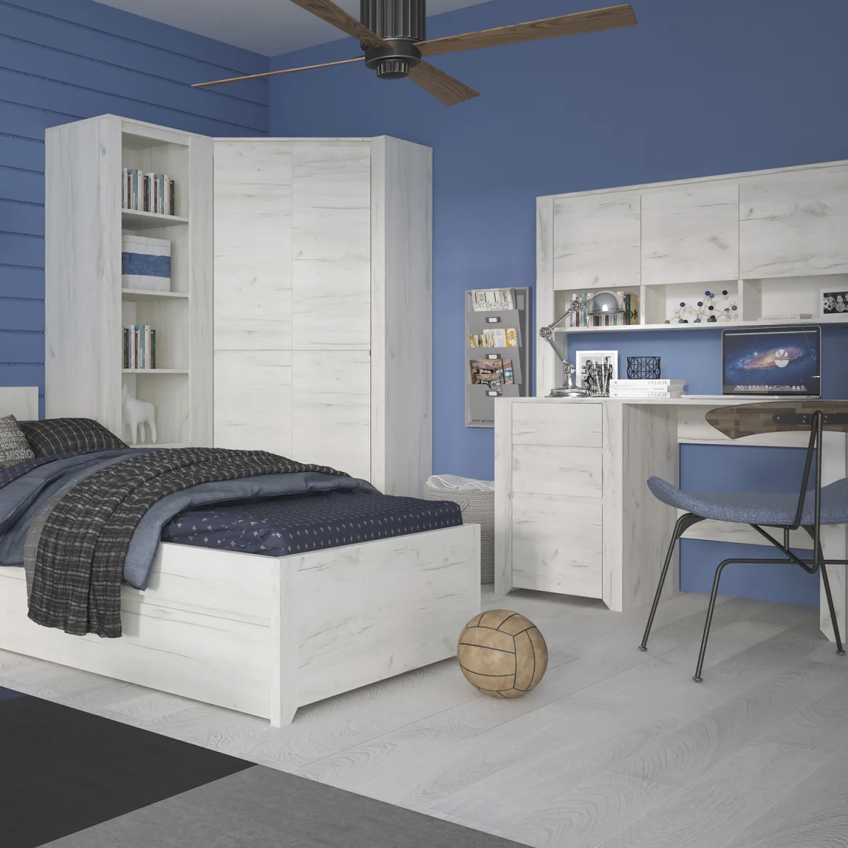Angel 3 Drawer Desk - White – image 3