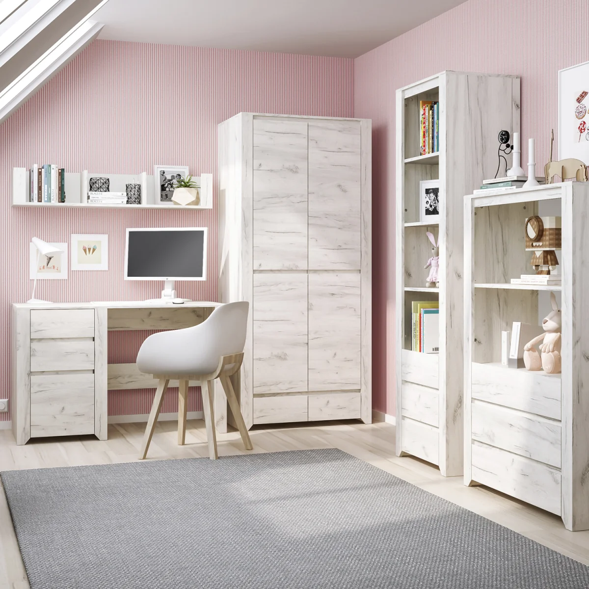 Angel 3 Drawer Desk - White – image 4