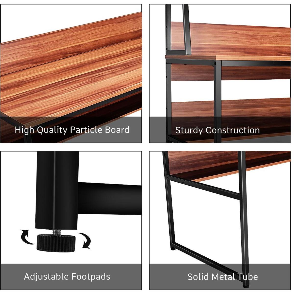 Contemporary Office Computer Desk - Rustic Coffee – image 2